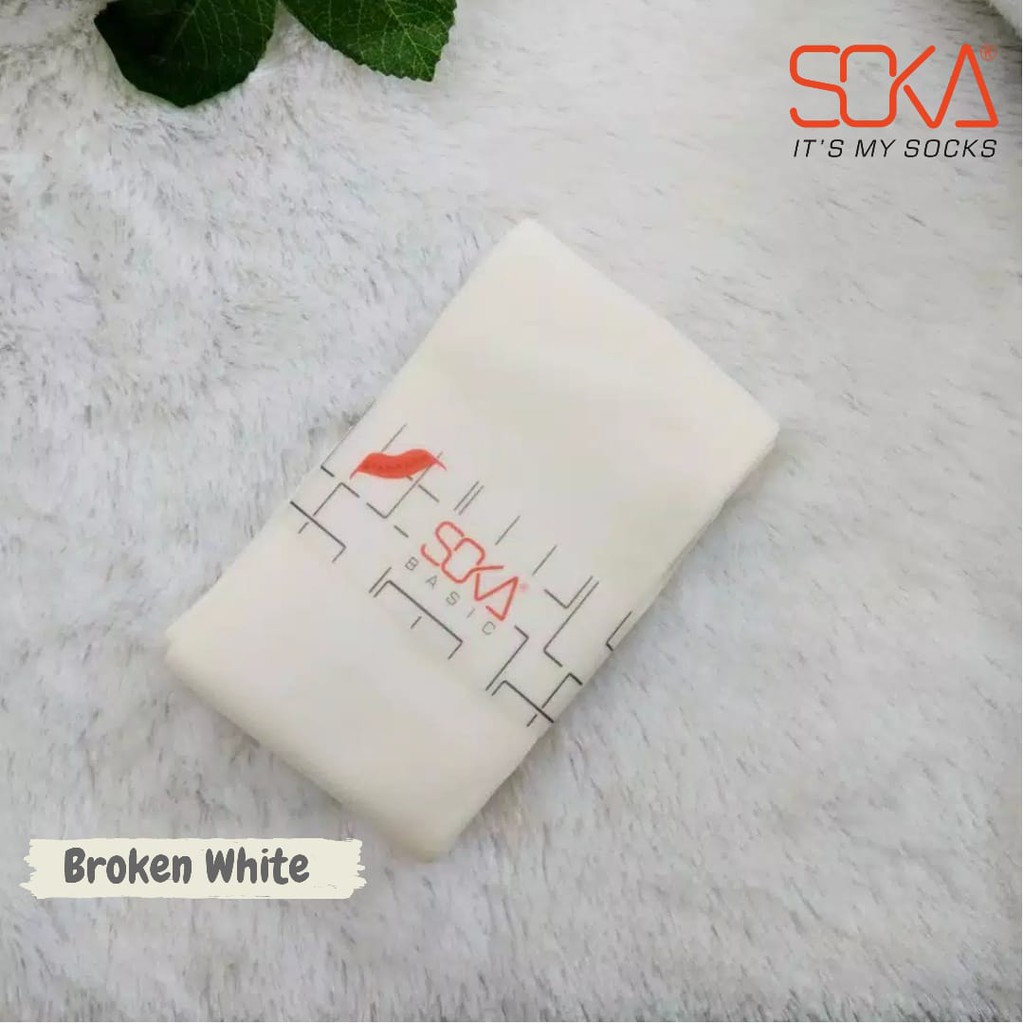 Kaos Kaki SOKA Jempol Pendek Standar - Size M Basic Polos-M-BrokenWhite|Ivory