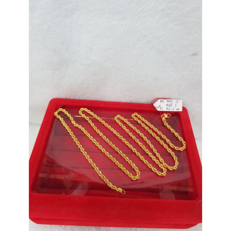 KL300J378J kalung model korea emas kuning asli ukuran panjang berat 8.450 panjang 70.3cm kadar 75%