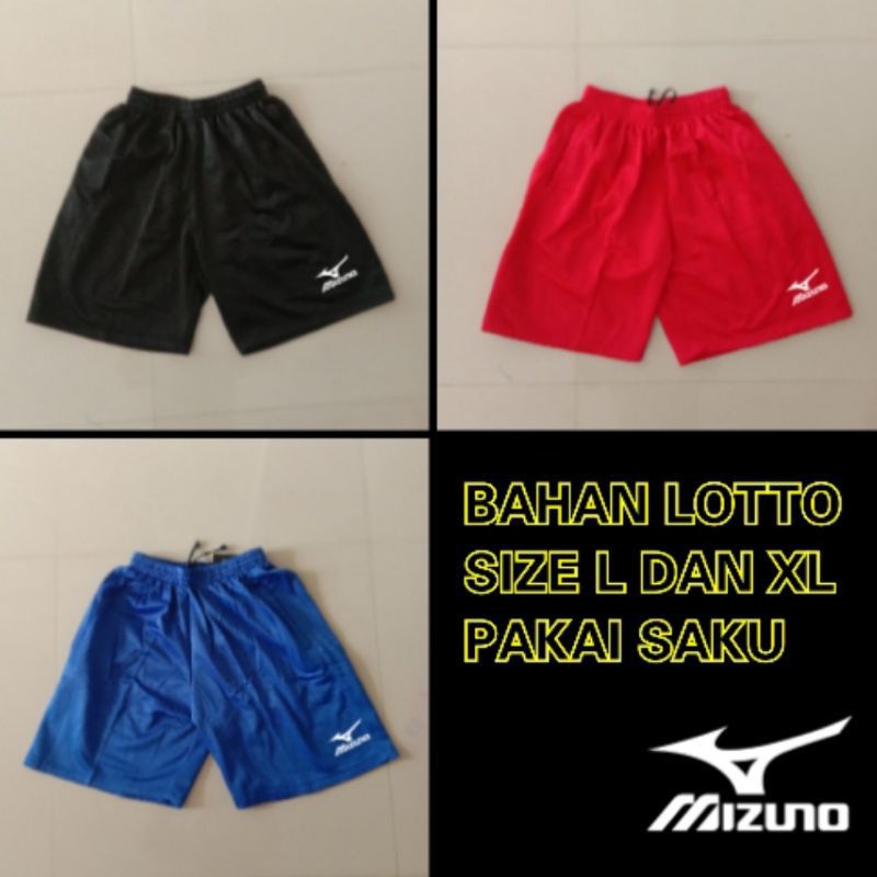 Celana pendek pria voli - celana voli Mizuno hitam merah biru terlaris