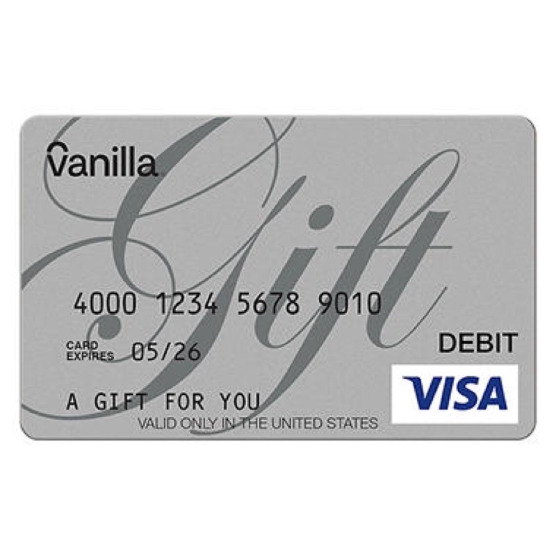 Vanilla Egift Visa Gift Card Us 25 50 100 Shopee Indonesia