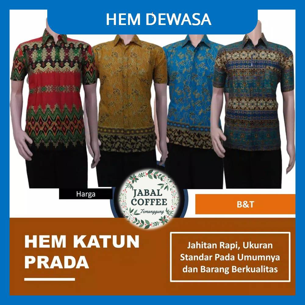 Hem Batik Kombinasi Prada Pria Dewasa