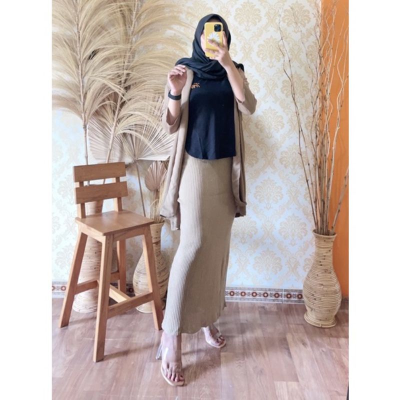 ROK SPAN HIJAB PREMIUM PANJANG 90CM BB 40KG - 70KG MERAL BAHAN RAJUT TEBAL ADEM NYAMAN DI PAKAI