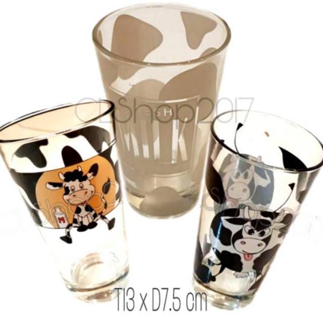 COW DRINKING GLASS 13 x R 7,5 cm