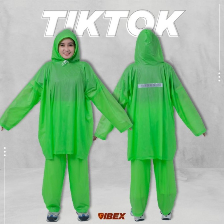 jas hujan poncho celana tiktok ibex