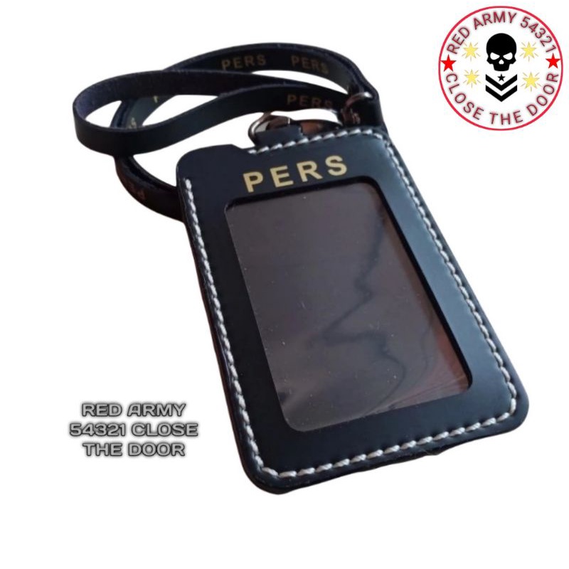 

Holder ID Card - Tali Lanyard Nametag Logo PERS Hitam