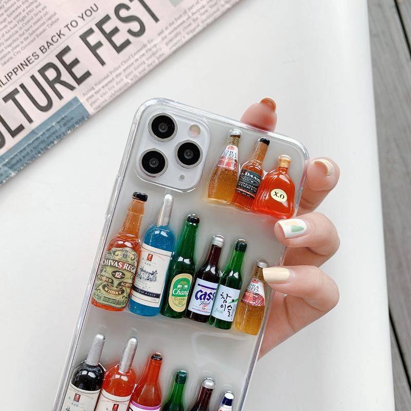 Case Desain Botol Bir 3D Untuk iPhone 13 12 11 Pro MAX Mini X XS MAX XR SE 2022 2020 7 8 Plus