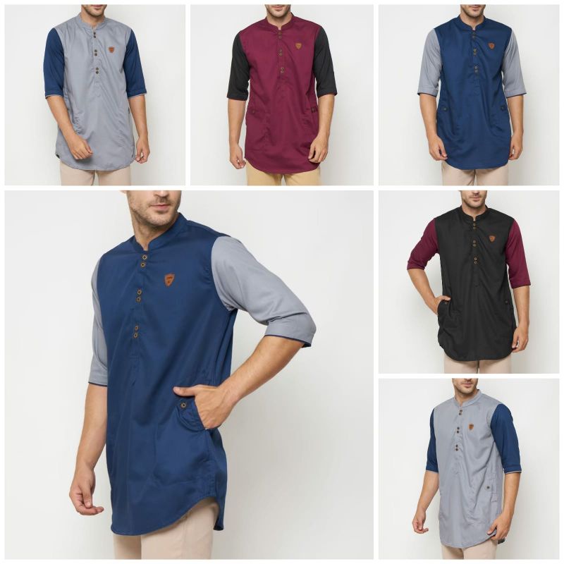 Qoswa Baju Koko Kurta Pria Raglan