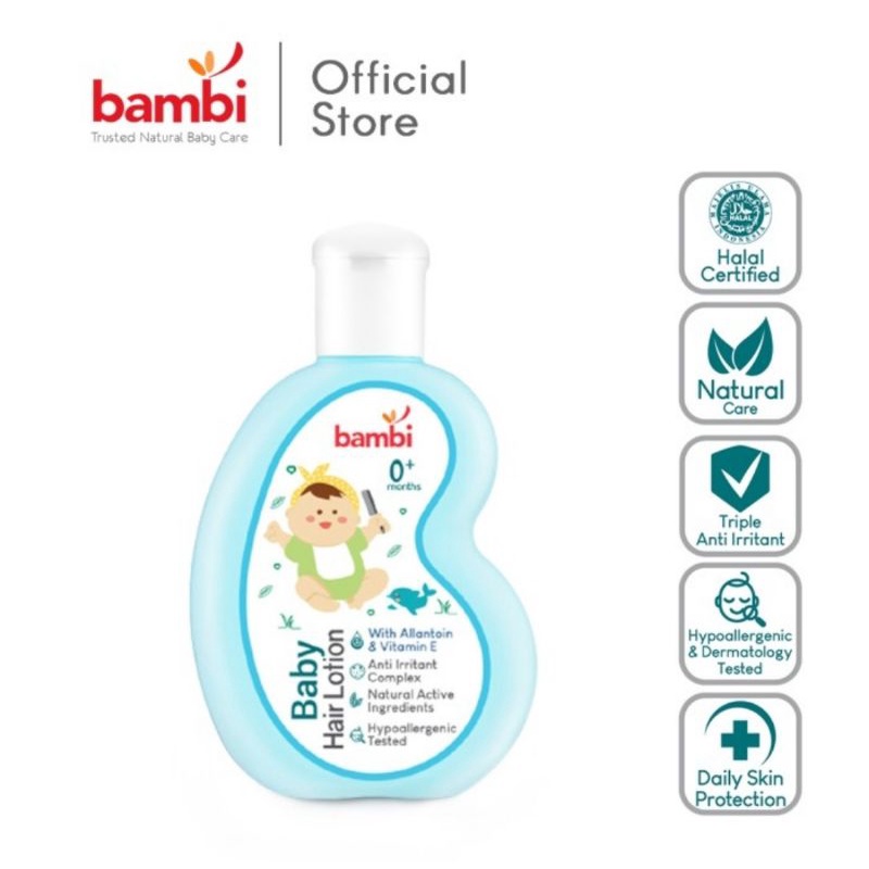 Bambi Baby Hair Lotion With Allantoin &amp; Vit. E Ukuran 100 ml