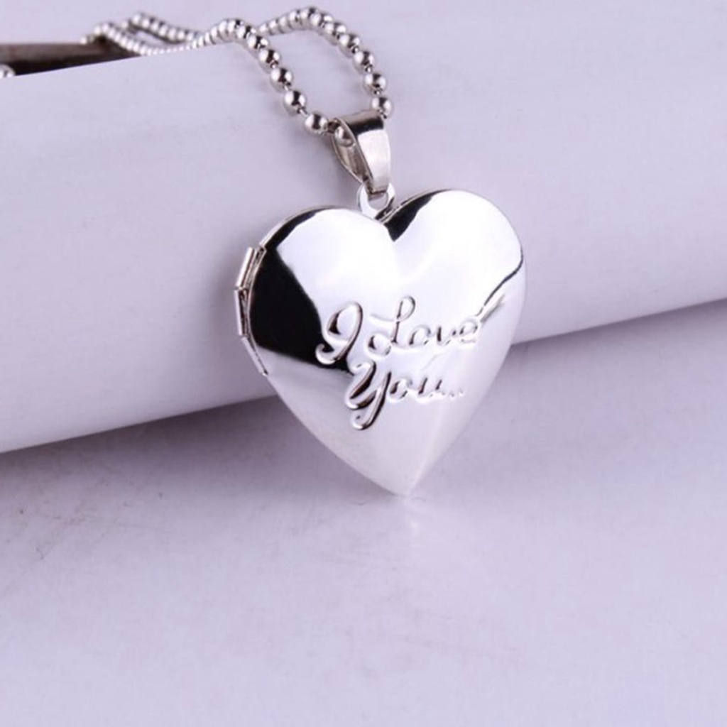 Hu Hu Hu Hu Hu Alat Bantu Pasang Kacamata♡ Kalung Rantai Dengan Liontin Locket Foto Memorial Romantis Untuk Anniversary