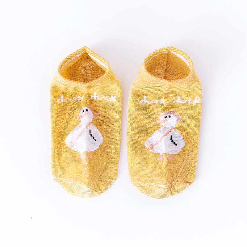 BEE - Kaos Kaki Ankle Cute Kaos Kaki Pendek Motif Animals Semata Kaki Import Murah SC - 23-ANIMALS KUNING