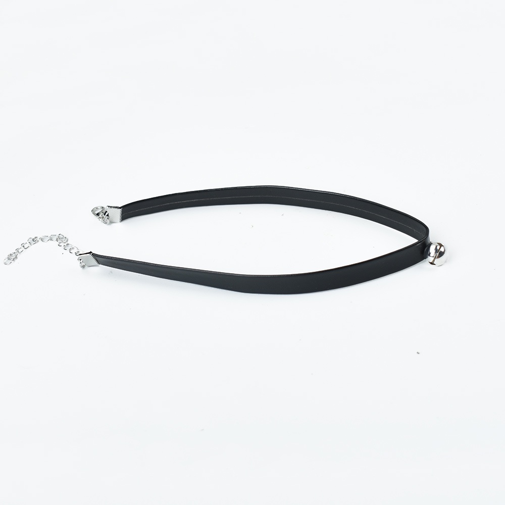 Kalung Choker Handmade Bahan Kulit Warna Hitam Gaya Gothic Punk Untuk Wanita