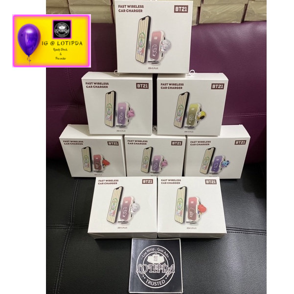 Image of READY STOCK - BT21 FAST WIRELESS CAR CHARGER OFFICIAL FROM LINE FRIENDS STORE #0