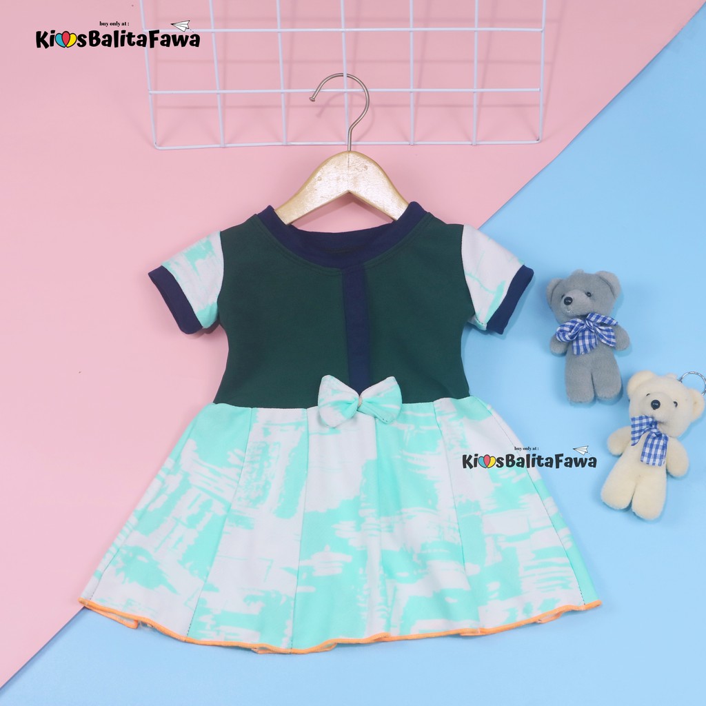 (0-6 Bulan) Dress Pita Baby New Born / Baju Anak Perempuan Lengan Gaun Motif Import Murah Pakaian