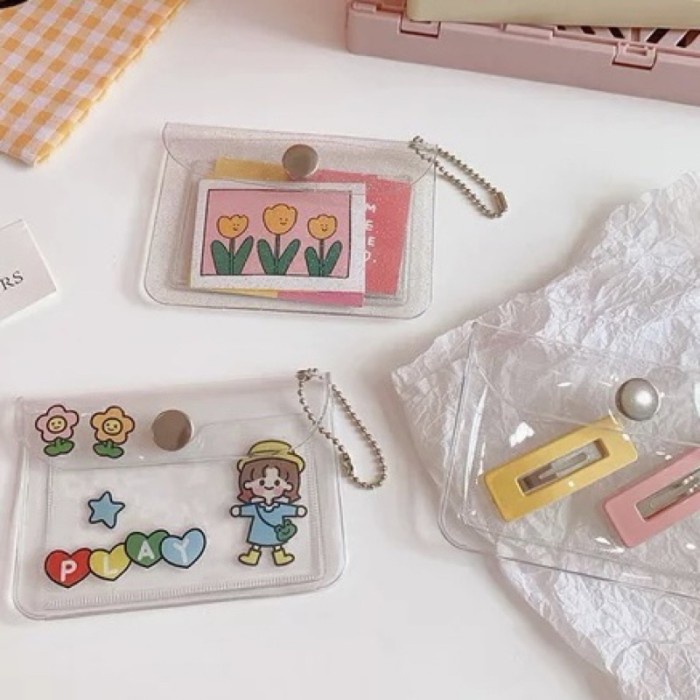 

Promo Cute Korean Style Transparent Wallet Card Holder Bling Dompet Kartu Bagus