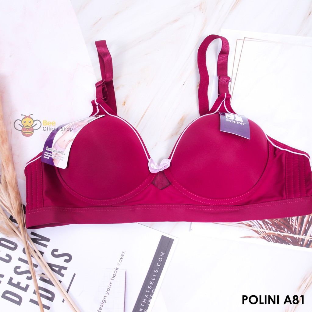 BEE - Bra Push Up Polini Bh Ukuran Besar 36 38 40 42 Tanpa Kawat Kancing 3 Polini A81