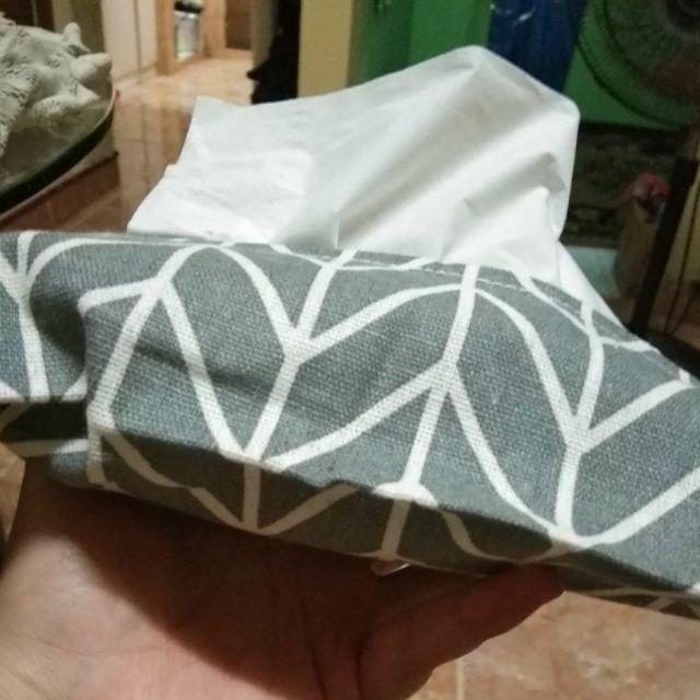 Kasimurah K183 Kotak Sarung Tissue Tisu Case Bahan Kain Canvas Linen Untuk Kamar Mandi / Mobil Murah