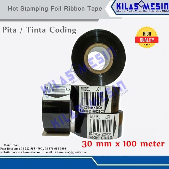 

Ribbon Tape 30 mm x 100 m LC1 Pita coding Tinta cetak expired date TERLARIS