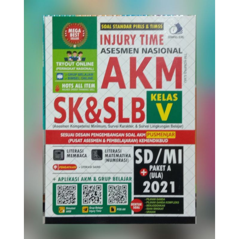 MEGA.BEST.SELLER.INJURY.TIME.AKM.SK.&.SLB.KELAS.V.SD/MI.PAKET.A.+.ULA.2021.TERBARU.BENTUK.SOAL