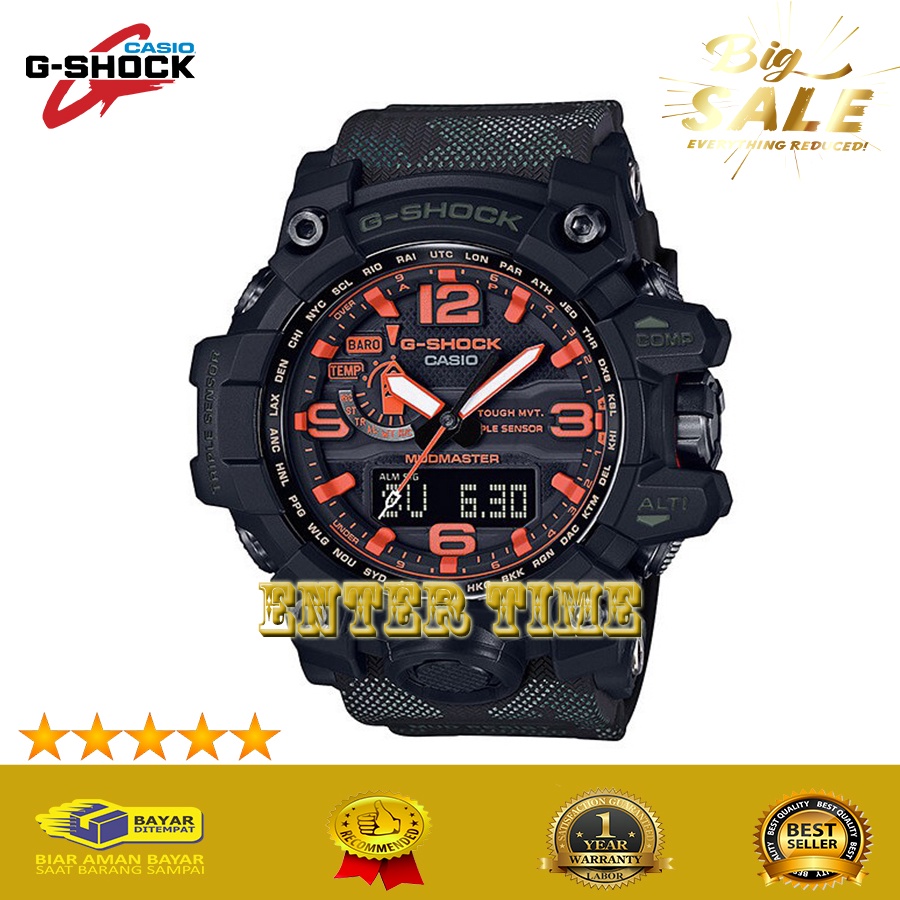 EXTRA HEMAT  JAM TANGAN PRIA CASIO G SHOCKK TYPE GWG 1000MH 1APR RUBBER STRAP BLAVK JAM TANGAN IMPOR