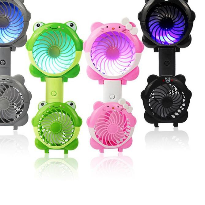 SX-113 Kipas Angin Tangan Genggam Karakter LED Mini USB Portable Fan Bisa Lipat