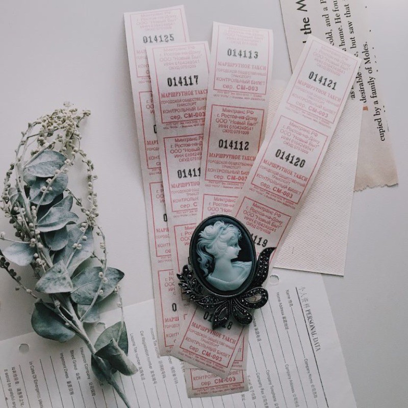 

Vintage Russian Ticket Lined Pink (set of 16 pcs)