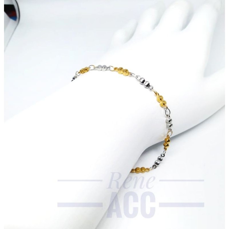 Gelang Titanium wanita variasi gold silver anti karat