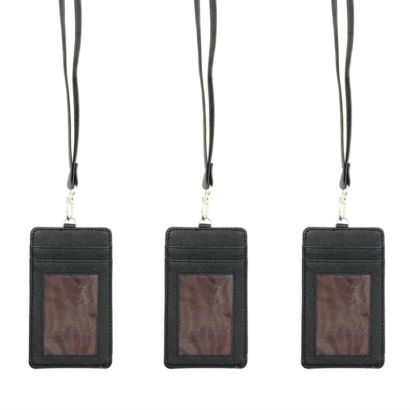 

￼Name Tag ID Card Holder Kulit Lanyard Termurah Berkualitas PU Leather Lanyard NameTag ID Card Holder