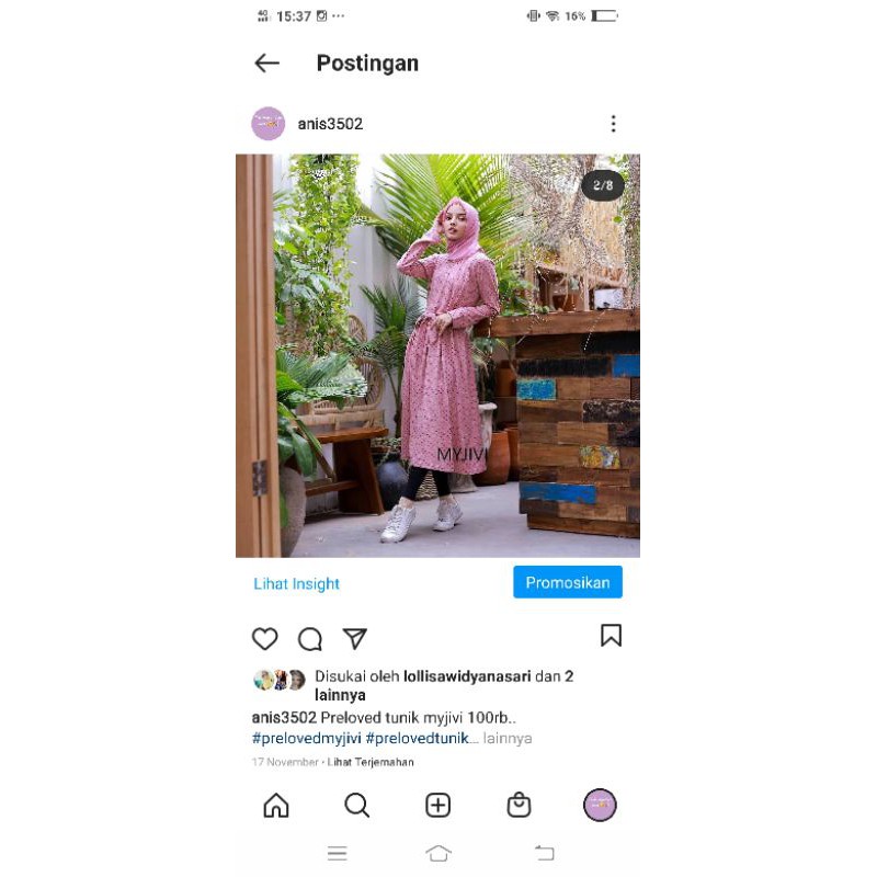 preloved tunik myjivi pink dan orange kondisi terawat