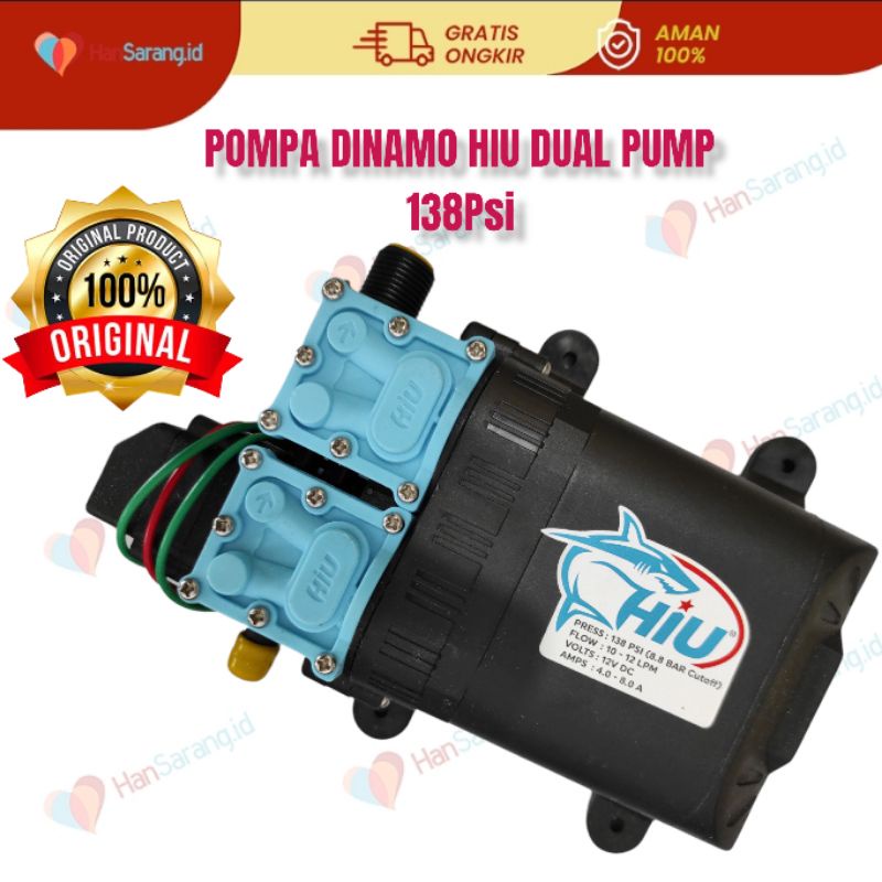 Pompa DC HIU Dual Pump Bigpump 138psi 8.8 Bar Dinamo NARA Double power 138 PSI Pompa 12 V