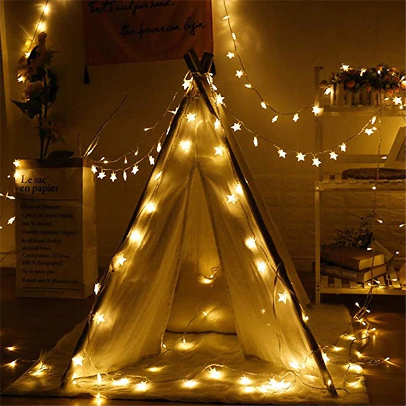 Lampu Hias Dekorasi Star Light String Twinkle 20 LED 3 Meter - WarmWhite