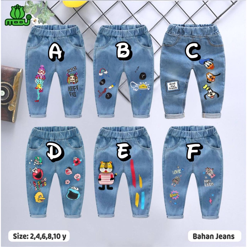 Celana Jeans Anak Bordir Moov