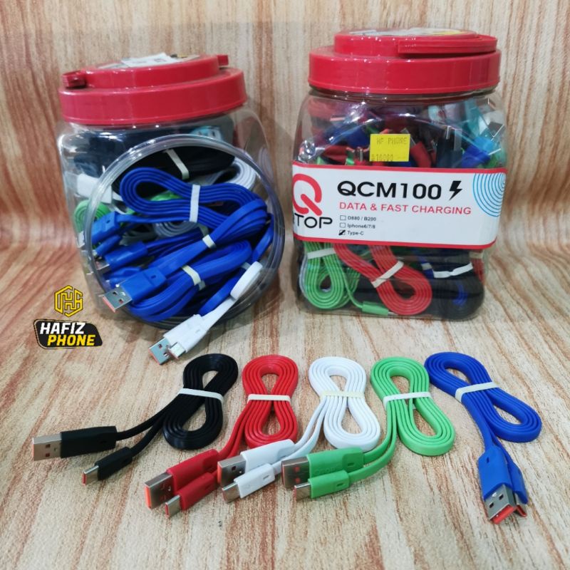 KABEL CAS KABEL DATA QTOP TYPE-C Android Kabel Charger QTOP TYPE-C Android BB Samsung Kabel DataQTOP