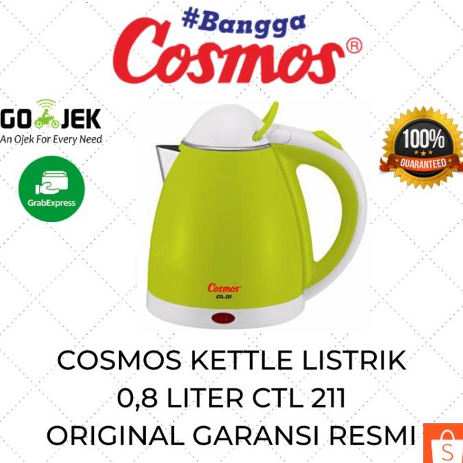 Cosmos Kettle Listrik 0.8 Liter CTL 211 Teko Mini Low Watt Pemanas Air