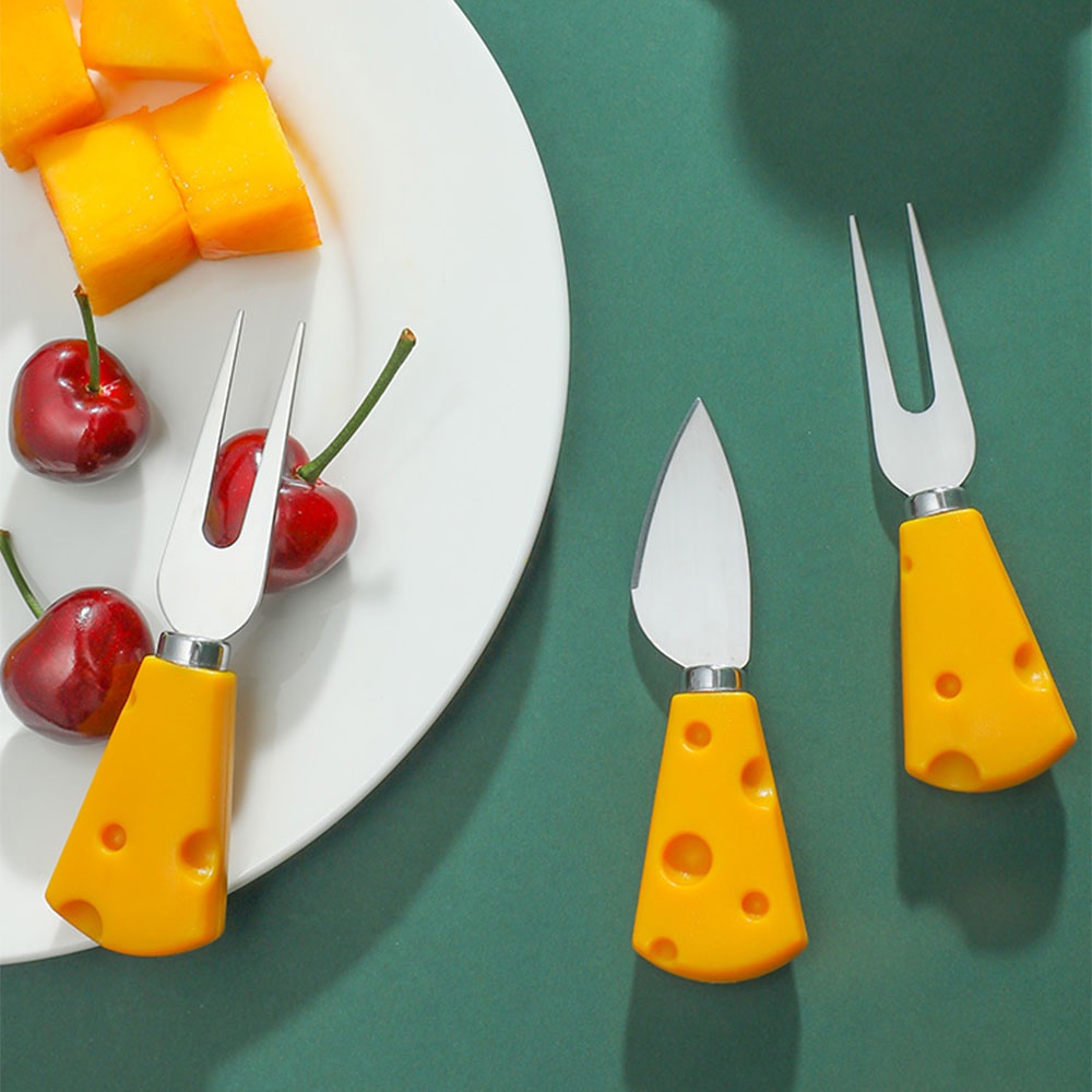 【6 pcs】Cheese Cutlery/Alat Makan Keju/Sendok Garpu Pisau Keju Korea/Cheese Cutleries