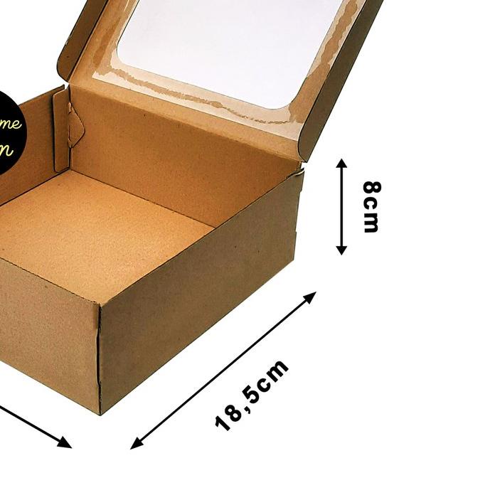 

✱ KOTAK KUE - CAKE BOX - DUS BOLU 18 x 18 x 8 CM - JENDELA (ISI : 10 PCS) ➾