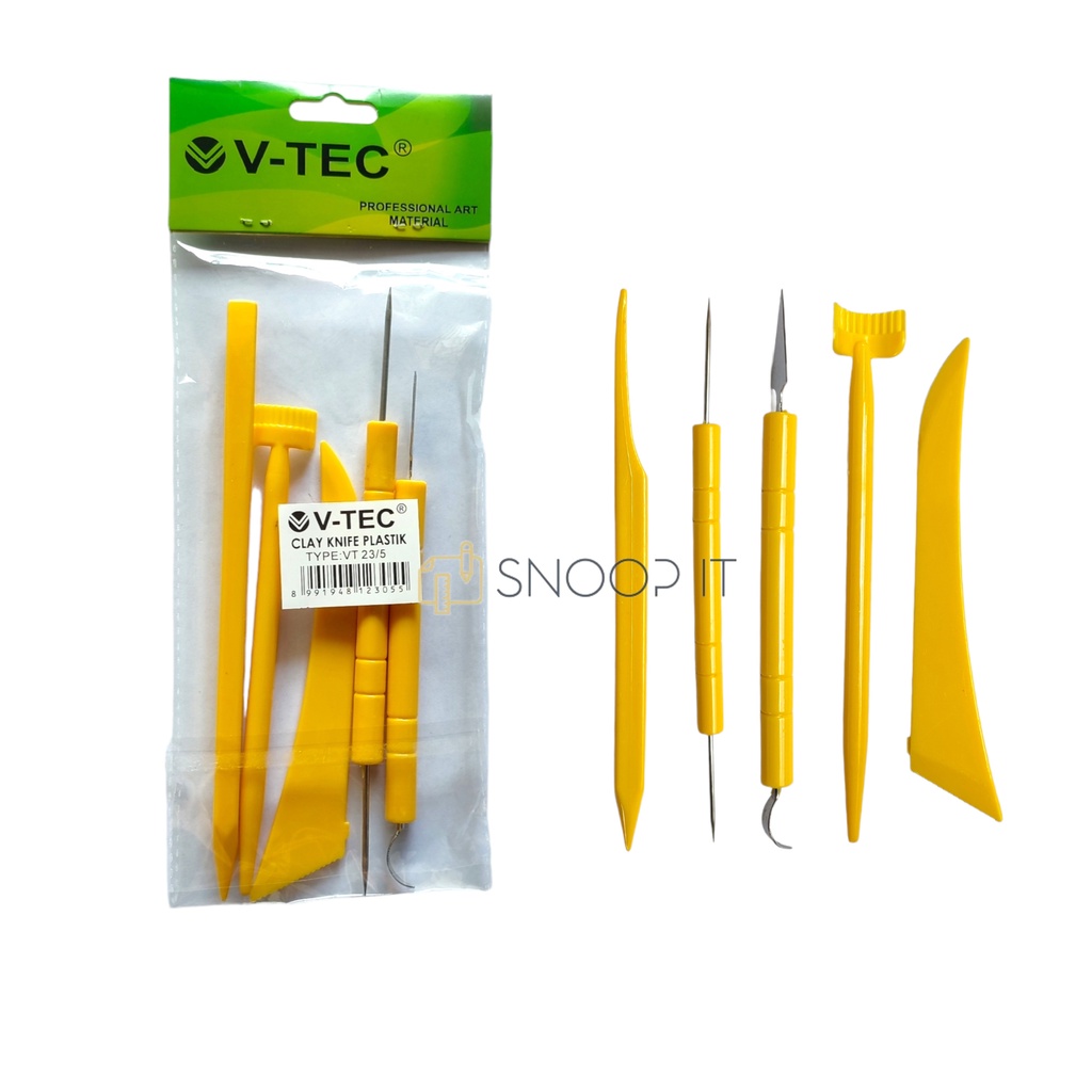 

V-Tec Clay Knife Plastik VT-23/5 Set 5 pcs / Vtec Pisau Ukir Clay / Pisau Ukir Tanah Lita Bahan Plastik – Set 5 SHSNP