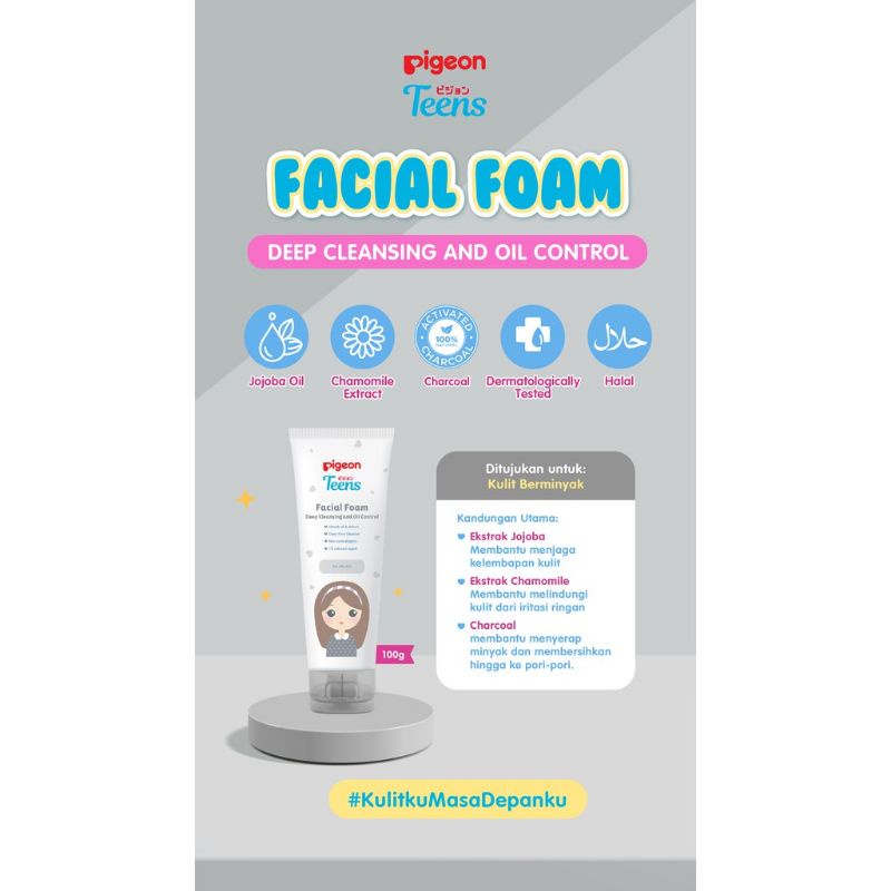 PIGEON TEENS Facial Foam Deep Cleansing &amp; Oil Control | Sabun Muka Wajah Berminyak