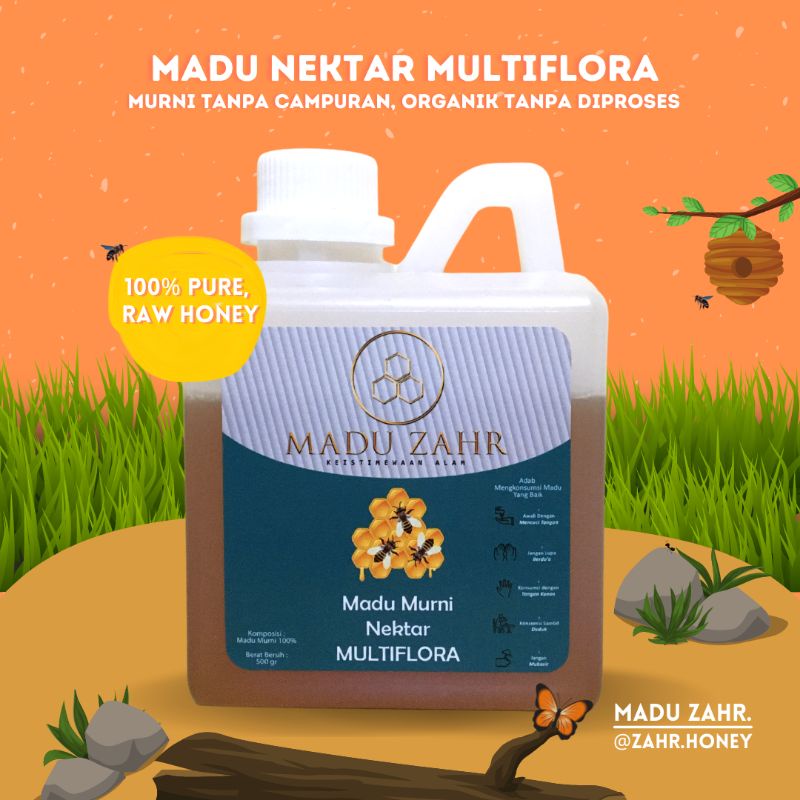 

Madu Zahr (Multiflora 500gr) 100% Pure, Raw Unprocessed Honey (Madu Asli, Murni Berspesifikasi)
