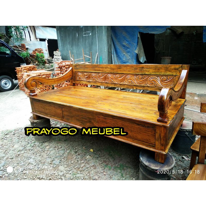 kursi risban kayu jati vintage kuno - bangku risban minimalis murah jati jepara furniture jati jepar