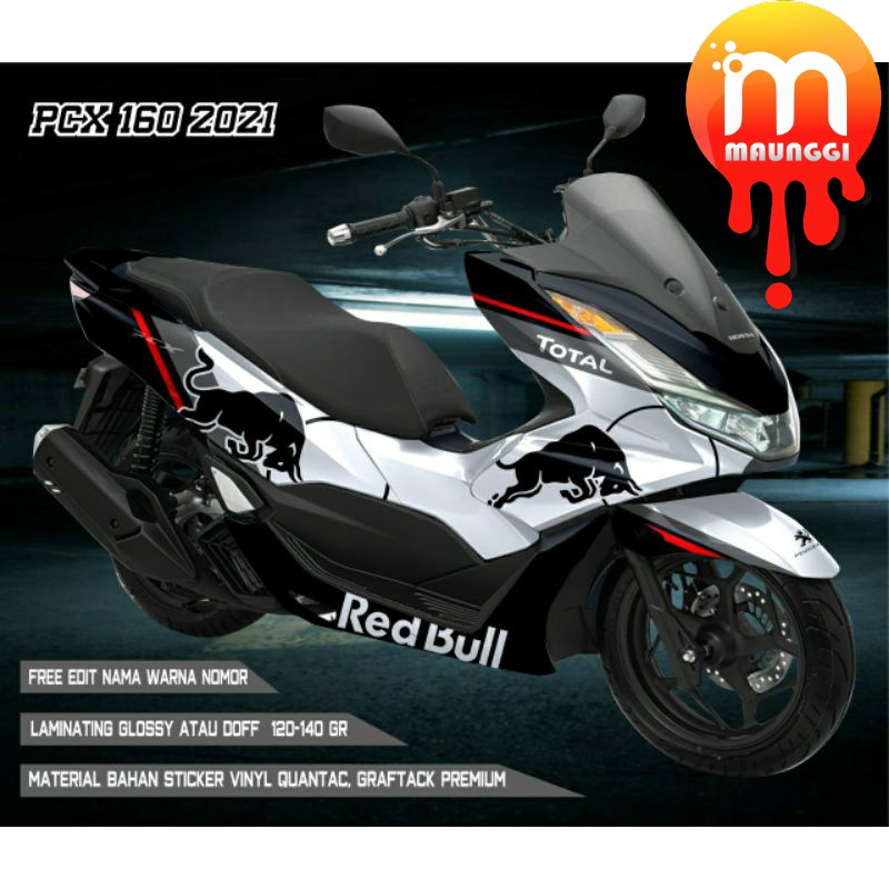 Decal new pcx 160 full body Sticker motor variasi Striping all new pcx 160 full body motif red bull