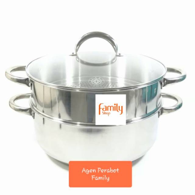 PANCI SUPRA SUPER STEAMER 40CM SUSUN 2 STAINLESS / PANCI SERBA GUNA 2 SUSUN