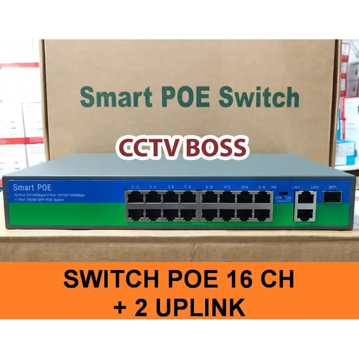 SWITCH POE 16 PORT (16CH) + 2 UPLINK