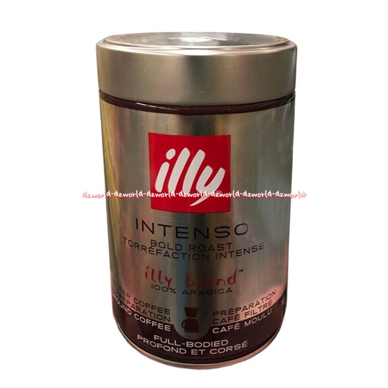 Illy Blend Intenso Bold Roast 250gr Torrefaction Intense Filter Coffee Full Bodied Kopi Bubuk Ily Arabika Kemasan Kaleng Ili Blen 250 gram