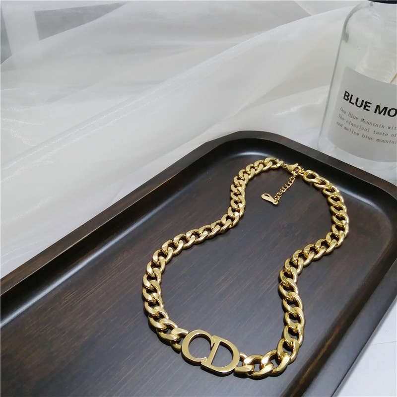 Bisa Cod 2021 CD Kalung Fashion Korean Kalung Emas Asli  Kadar 375 Titanium Anti Karat Kalung Pendek Hadiah Liburan Terbaik 916K1#