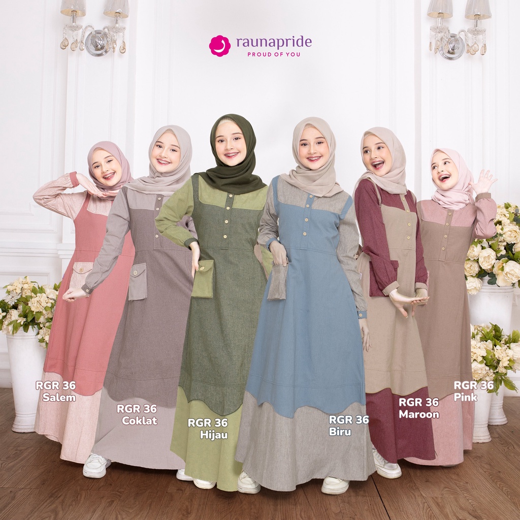 Jual Gamis rauna terbaru 2023 dress remaja rauna kekinian baju muslim