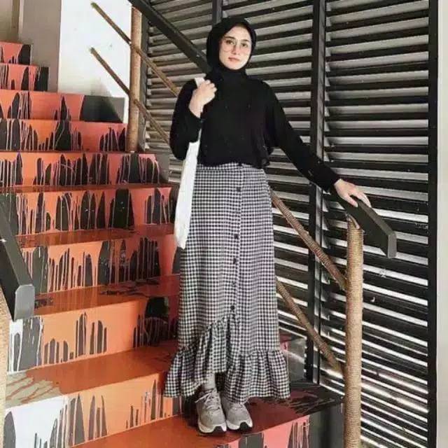 ROK RUFFLE SKIRT/ ROK ZAHRA TARTAN / ROK MOTIF KOTAK-KOTAK