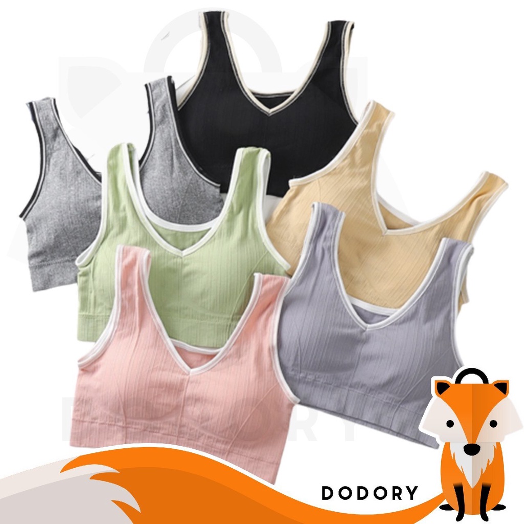 DODORY BRA526 Bra Tanpa Kawat Pakaian Dalam Wanita Miniset Sportbra Gym Bra Olahraga Push Up