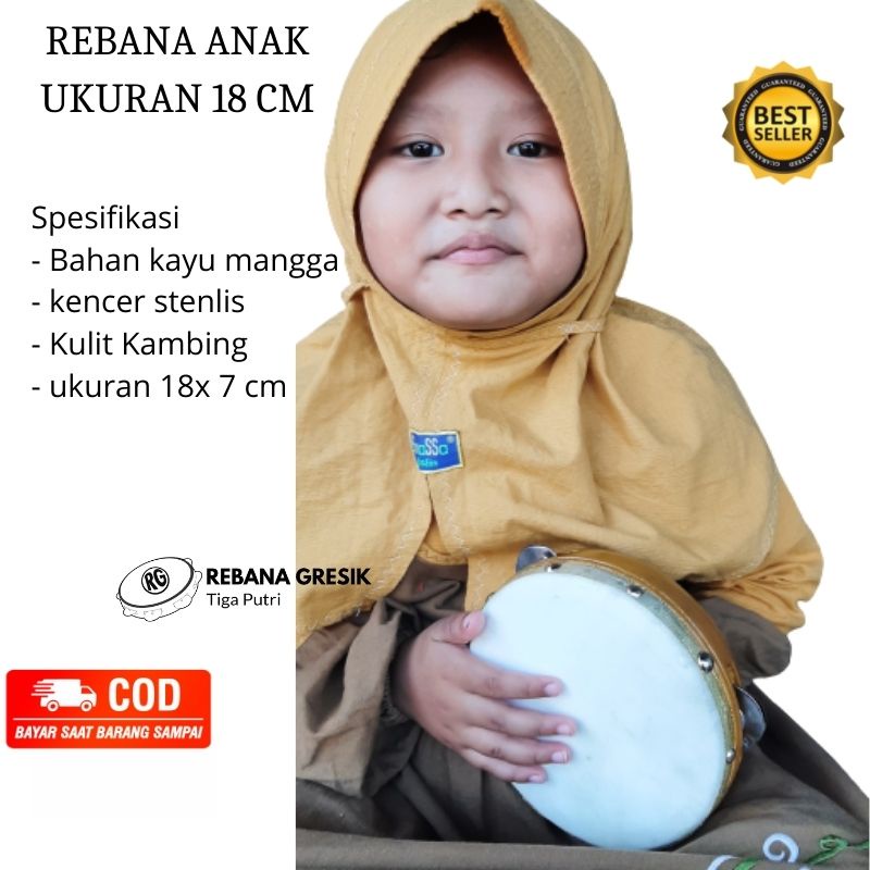 rebana anak uk 18 cm gendang marawis kendang anak kecil rebana hadroh anak mura hadroh