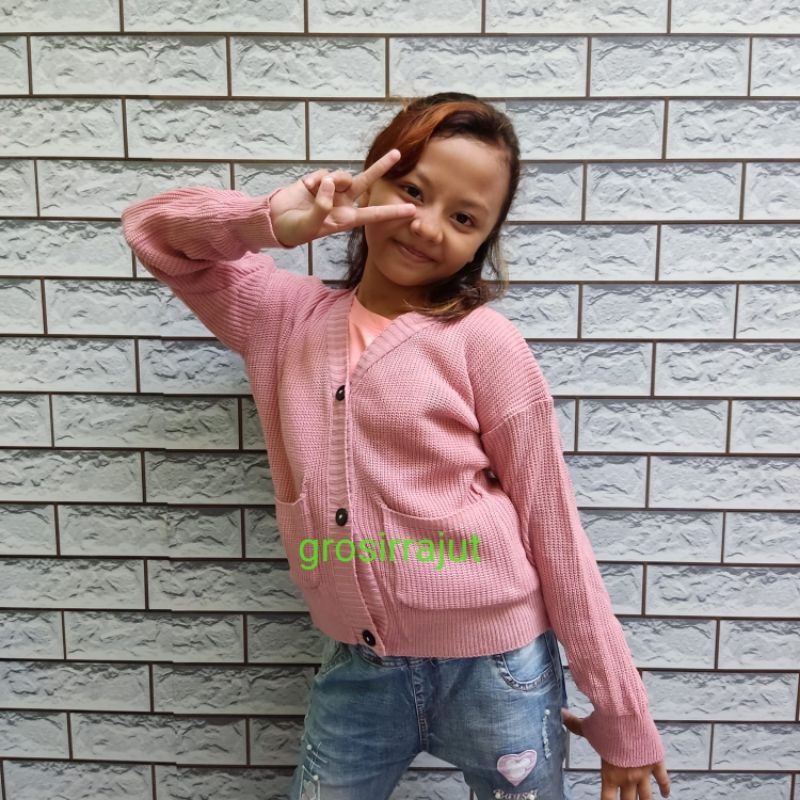 GS050 Cardigan rajut anak wanita Olivia