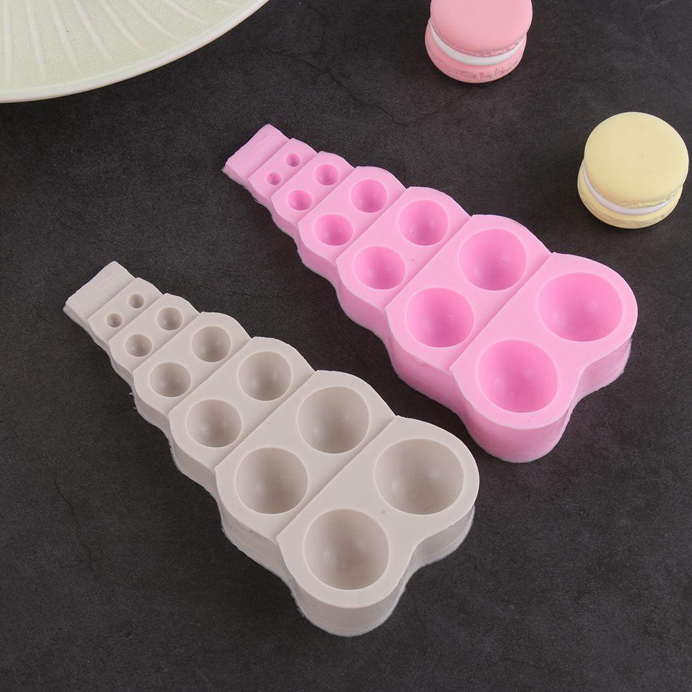 Solighter Cetakan Kue Setengah Bola Fudge Mutiara Besar Kecil 3D Manik Silicone Mold